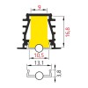 BASSIA profil Vestavný, zápustný profil pro LED pásky, materiál hliník, povrch černý, max šířka LED pásků w=10mm, rozměry 23,4x19mm, l=4000mm náhled 9