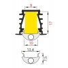 BASSIA profil Vestavný, zápustný profil pro LED pásky, materiál hliník, povrch bílý, max šířka LED pásků w=10mm, rozměry 23,4x19mm, l=4000mm náhled 10