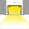 VERNUM profil Vestavný, zápustný profil pro LED pásky, materiál hliník, povrch černý, max šířka LED pásků w=32mm, rozměry 77x36mm, l=2000mm náhled 10