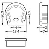 NAJA koncovka KRUH S OTVOREM Koncovka profilu pro LED pásky s otvorem, kruhová, materiál ABS, povrch stříbrná, rozměry 19,4x20,3x7mm náhled 2