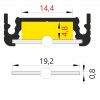 CHENO profil PŘISAZENÝ Přisazený profil pro LED pásky, materiál hliník, povrch bílý, max šířka LED pásků w=14mm, rozměry 24x9mm, l=2000mm náhled 8