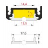 CHENO profil PŘISAZENÝ Přisazený profil pro LED pásky, materiál hliník, povrch bílý, max šířka LED pásků w=14mm, rozměry 24x9mm, l=4000mm náhled 9