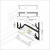 CHIMA PROFIL 14, 24x19,4mm Přisazený, rohový profil pro LED pásky, sklon 60° nebo 30°, materiál hliník, povrch bílý, max šířka LED pásků w=14mm, rozměry 24x19,4mm, l=4000mm náhled 7