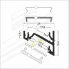 CHIMA profil 14 Přisazený, rohový profil pro LED pásky, sklon 60° nebo 30°, materiál hliník, povrch černý, max šířka LED pásků w=14mm, rozměry 24x19,4mm, l=4000mm náhled 7