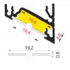 CHIMA profil 14 Přisazený, rohový profil pro LED pásky, sklon 60° nebo 30°, materiál hliník, povrch surový, max šířka LED pásků w=14mm, rozměry 24x19,4mm, l=4000mm náhled 8