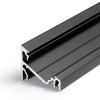 CHIMA profil 14 Přisazený, rohový profil pro LED pásky, sklon 60° nebo 30°, materiál hliník, povrch černý, max šířka LED pásků w=14mm, rozměry 24x19,4mm, l=4000mm