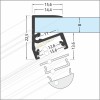 ZAN profil DO SKLA Násuvný profil pro LED pásky montáž na hranu skla, mat hliník černý, max šířka LED pásků w=10mm, horní nebo dolní úchyt, tloušťka skla 8mm, 22,5x15,6mm, l=4000mm, svítí nahoru, dolů náhled 7