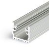 FALLO PROFIL DO PODLAHY, 15,8x13,7mm Podlahový pochozí LED profil pro LED pásky, materiál hliník, povrch elox šedostříbrný mat, max šířka LED pásků w=12mm, IK08 (5J), rozměry 15,8x13,7mm, l=4000mm náhled 1