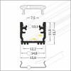 FALLO profil DO PODLAHY Vestavný, zápustný profil do podlahy pro LED pásky, materiál hliník, povrch elox šedostříbrný mat, max šířka LED pásků w=12mm, IK08, rozměry 15,8x13,7mm, l=2000mm náhled 4