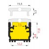 FALLO PROFIL DO PODLAHY, 15,8x13,7mm Podlahový pochozí LED profil pro LED pásky, materiál hliník, povrch elox šedostříbrný mat, max šířka LED pásků w=12mm, IK08 (5J), rozměry 15,8x13,7mm, l=4000mm náhled 5