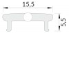 DIFUZOR NA KLIP HRANATÝ OPÁL Difuzor k profilu pro LED pásky nacvakávací, hranatý, materiál polykarbonát PC, povrch opál, propustnost 70%, rozměry 15,5x5,5mm, l=2000mm náhled 2