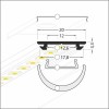 PIA profil Přisazený, obloukový profil pro LED pásky, materiál hliník, povrch surový, max šířka LED pásků w=12mm, rozměry 20x3,3mm, l=2000mm náhled 7