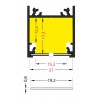 FICARIA PROFIL, 23x25,1mm Přisazený, závěsný profil pro LED pásky, materiál hliník, povrch elox šedostříbrný mat, max šířka LED pásků 20mm, rozměry 23x25,1mm, l=2000mm náhled 12