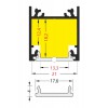 FICARIA profil Přisazený, stropní profil, materiál hliník, povrch černý, max šířka LED pásků w=20mm, rozměry 23x25,1mm, l=4000mm náhled 13