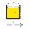 SYTHIA profil Přisazený, profil pro LED pásky, materiál hliník, povrch surový, max šířka LED pásků w=10mm, rozměry 12x12mm, l=2000mm náhled 8