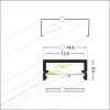 FRITILA PROFIL 6,6x14,4mm Přisazený profil pro LED pásky, materiál hliník, povrch elox šedostříbrný mat, max šířka LED pásků w=12mm, rozměry 6,6x14,4mm, l=2000mm náhled 7