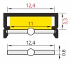 FRITILA PROFIL 6,6x14,4mm Přisazený profil pro LED pásky, materiál hliník, povrch elox šedostříbrný mat, max šířka LED pásků w=12mm, rozměry 6,6x14,4mm, l=2000mm náhled 8