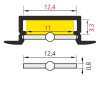 FILAGO PROFIL 21,3x6,6mm Vestavný, zápustný profil pro LED pásky, materiál hliník, povrch černý, max šířka LED pásků w=12mm, rozměry 6,6x21,3mm, l=3000mm náhled 8