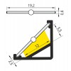 SUPINA C Přisazený, rohový profil pro LED pásky, sklon 60° nebo 30°, materiál hliník, povrch surový, max šířka LED pásků w=12mm, rozměry 16,5x16,5mm, l=2000mm náhled 8