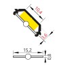 SADLERIA profil Přisazený, rohový profil pro LED pásky, sklon 45°, materiál hliník, povrch hliník surový, max šířka LED pásků w=10mm, rozměry 14,5x14,5mm, l=2000mm náhled 5