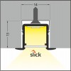 CANATIA profil Vestavný, zápustný profil pro LED pásky, materiál hliník, povrch černý, max šířka LED pásků w=10mm, rozměry 12x18,8mm, l=2000mm náhled 9