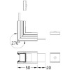 FICARIA spojka VESTAVNÝ profil 270 Spojovací komponent profilu, vertikální, 270°, materiál hliník+polykarbonát PC, povrch elox, rozměry 50x20mm náhled 1