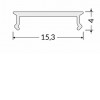 DNC3 15,3x4mm Nasouvací difuzor k profilu pro LED pásky, materiál plast PMMA, povrch opál propustnost 70%, propustnost 70%, rozměry 15,3x4mm, délka l=4000mm. náhled 4
