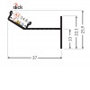 POSET D 35,2x28,6mm Profil pro LED pásky pro přímé osvětlení v sádrokartonu, materiál hliník, povrch elox šedostříbrný, max šířka LED pásků 12mm, rozměry 35,2x28,6mm, délka l=4050mm. náhled 4