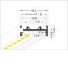 NUPHAR profil33 FLAT SURFACE Přisazený profil pro LED pásky, materiál hliník, povrch černý, max šířka LED pásků w=30mm, rozměry 33,4x12,8mm, l=4000mm náhled 5