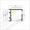 NUPHAR PROFIL 38 WALL 38x33,4mm Nástěnný profil pro LED pásky, materiál hliník, povrch černý, max šířka LED pásků w=30mm, boční úchyt LED pásků, rozměry 38x33,4mm, l=2000mm náhled 3