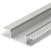 NUPHAR profil 63 FLAT FRAMELESS Vestavný, zápustný bezrámečkový profil pro LED pásky do sádrokartonu, materiál hliník, povrch elox šedostříbrný mat, max šířka LED pásků w=30mm, rozměry 63,4x15,9mm, l=4000mm náhled 1