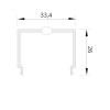 DCSQ 33,4x26mm Difuzor k profilu pro LED pásky nacvakávací, čtvercový, materiál PMMA, povrch opál, propustnost 70%, rozměry 33,4x26mm, l=2000mm náhled 2