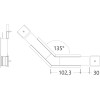 NUPHAR 07 spojka 135 Spojovací komponent profilu, horizontální, 135°, materiál hliník+polykarbonát PC, povrch elox, rozměry 102,3x30mm náhled 1