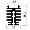 ROBUST Big Přisazený hliníkový profil pro LED pásky šířky max w=12mm, povrch elox šedostříbrná, rozměry profilu š=20mm, v=28,2mm, l=4000mm, difuzor - optika dodávána SAMOSTATNĚ náhled 2