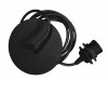 LYNN 15W E27 Závěsný kabel s objímkou, základna plast, povrch černá, pro žárovku 1x15W, E27, d=140mm, vč. kabelu s textilním úpletem l=2100mm, lze zkrátit, stínítko SAMOSTATNĚ náhled 1
