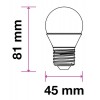 LED žárovka E27 4,5W 470LM LED žárovka, těleso kov šedostříbrná, difuzor plast opál, LED 4,5W, denní 6400K, 470lm, E27, 230V, rozměry d=45mm, h=81mm náhled 2