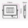 10W slim VÝPRODEJ Světlomet, venkovní reflektor, těleso hliník, povrch černá, krycí sklo čiré, LED 10W, 800lm, teplá 3000K, Ra80, 230V, IP65, IK05, rozměry 115x108x26mm náhled 17