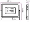 30W slim VÝPRODEJ Světlomet, venkovní reflektor, těleso hliník, povrch černá, krycí sklo čiré, LED 30W, 2400lm, teplá 3000K, Ra80, 230V, IP65, IK05, rozměry 178x28x152mm náhled 15