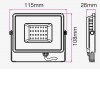 10W slim VÝPRODEJ Světlomet, venkovní reflektor, těleso hliník, povrch černá, krycí sklo čiré, LED 10W, 800lm, teplá 3000K, Ra80, 230V, IP65, IK05, rozměry 115x108x26mm náhled 21