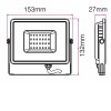 10W slim VÝPRODEJ Světlomet, venkovní reflektor, těleso hliník, povrch černá, krycí sklo čiré, LED 10W, 800lm, teplá 3000K, Ra80, 230V, IP65, IK05, rozměry 115x108x26mm náhled 22