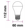LED žárovka E27 9W 806LM stmívatelné VÝPRODEJ LED žárovka, těleso plast bílá, difuzor plast opál, LED 9W, neutrální 4000K, 806lm, E27, A60, stmívatelná vyp/zap vypínačem 100%, 50%, 25%, 230V, rozměry d=60mm, náhled 2