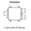 CA-BOX B 3x IP68 VÝPRODEJ Zemní, rozbočovací, kabelová krabice, materiál plast černá, pro 3 kabely d=8-12mm, vodiče 4x0,5-4mm2, 230V, IP68, rozměry 126.8x93.3x35.3mm náhled 4