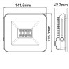 GRODO LED 20W IP65 RGBW CCT 3000K 4000K 6400K Venkovní reflektor, těleso hliník černá, sklo čiré, LED 20W, 1400lm, ovládání smart telefonem bluetooth, nast teplota CCT teplá 3000K - denní 6400K, RGBW, stmívatelné, 230V, IP65, tř.1, 142x126x43mm náhled 3
