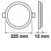 BERONIE LED 24W VÝPRODEJ Stropní, vestavné svítidlo, těleso hliník, povrch bílá, difuzor plast opál, LED 24W, teplá 3000K, 2000lm, 230V, IP20, tř.1, rozměry d=300mm, h=12mm náhled 4