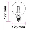 LED 7W E27 840LM KOULE G125 VÝPRODEJ LED žárovka, těleso kov šedostříbrná, difuzor sklo opál, LED 7W, G125, teplá 2700K, 840lm, E27, 230V, tř.1, rozměry d=125mm, h=177mm náhled 3