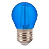LED žárovka 2W 60LM G45 E27 MODRÁ VÝPRODEJ LED žárovka, barva: modrá, těleso kov šedostříbrná, sklo čiré, LED 2W, 60lm, E27, G45, 230V, tř.1, rozměry d=45mm, h=75mm náhled 1