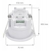 PIR R01, smart Tuya WiFi PIR - Stropní vestavný senzor pohybu pro osvětlení, bílý, záběr 360°/120°, dosah až 6m, čas 10s-15min, 3-1000lx, smart Tuya WiFi, max.1,2kW, 230V, IP20, d=76mm, h=68mm náhled 3
