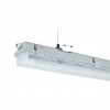 FRAGOR 1x10W, T8 Stropní nebo závěsné průmyslové prachotěsné svítidlo, plast šedá, pro LED zářivky 1x10W, T8/G13, l=600mm, 230V, IP65, tř.2, rozměry 75x90mm, l=710mm, LED zářivky SAMOSTANĚ, jednostranné zapojení náhled 2