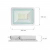 FRATER 50W, IP65 LED reflektor, nastav. směr svícení, těleso hliník, povrch bílá, LED 50W, 4000lm, denní 6000K, vyzař. úhel 120°, Ra80, 230V, IP65,  tř.1. rozměry 160x205x31mm. náhled 3