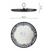 UFOLIGHT 105W, IP65 Závěsné průmyslové svítidlo, těleso kov, povrch černá, krycí plast čirý, LED 105W, 11550lm, neutrální 4000K, vyzař. úhel 70°, Ra80, 230V, IP65, IK06, rozměry d=218, h=80mm náhled 7